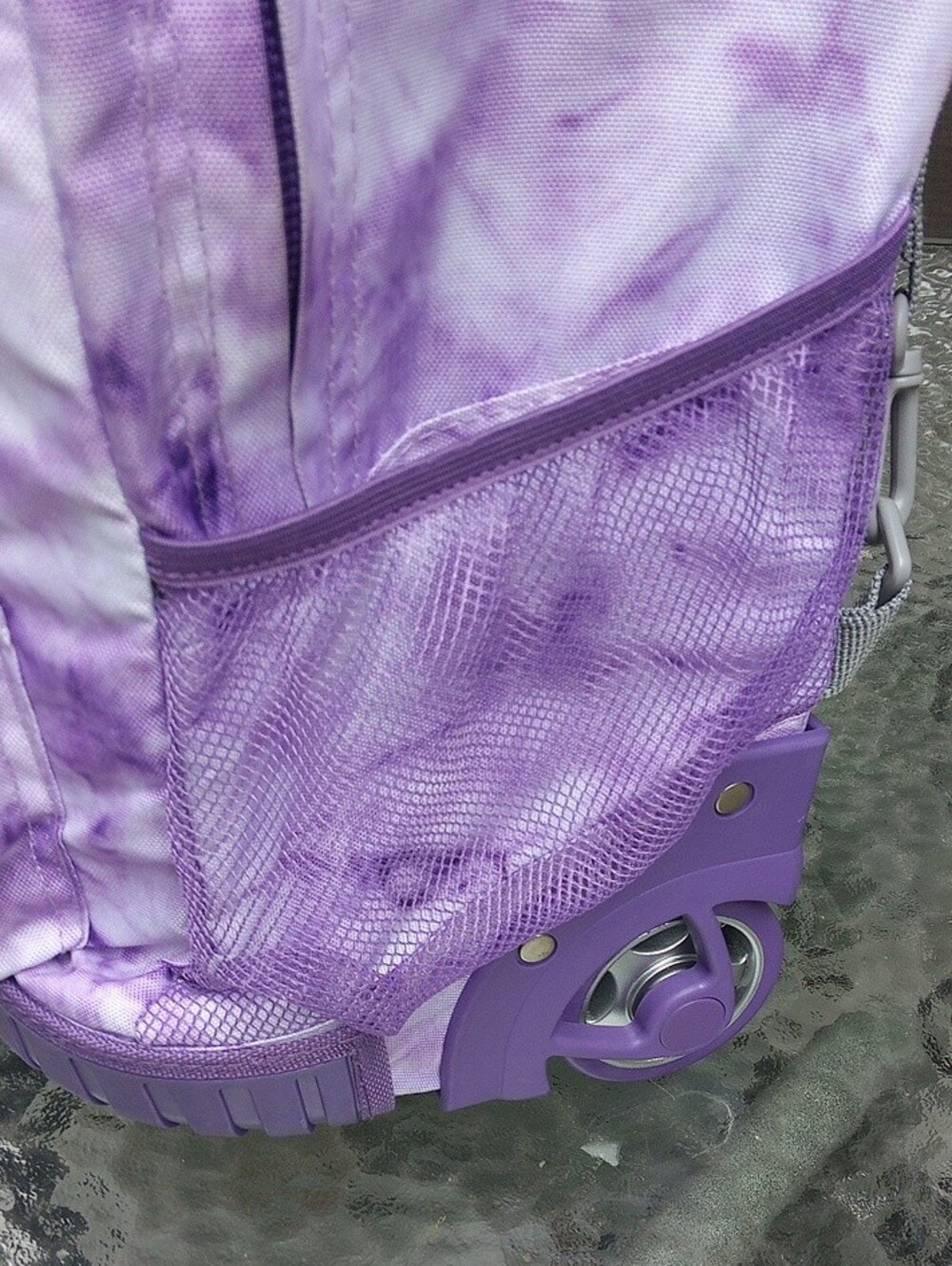 Purple Tie-Dye Rolling Backpack - Picture 11 of 16